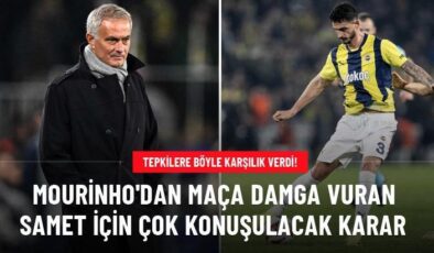 Mourinho’dan maça damga vuran Samet için çok konuşulacak karar