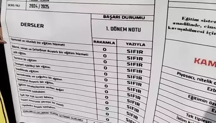 Eğitim-Sen Mersin Şubesi’nden Bakan Tekin’e ‘Karne’